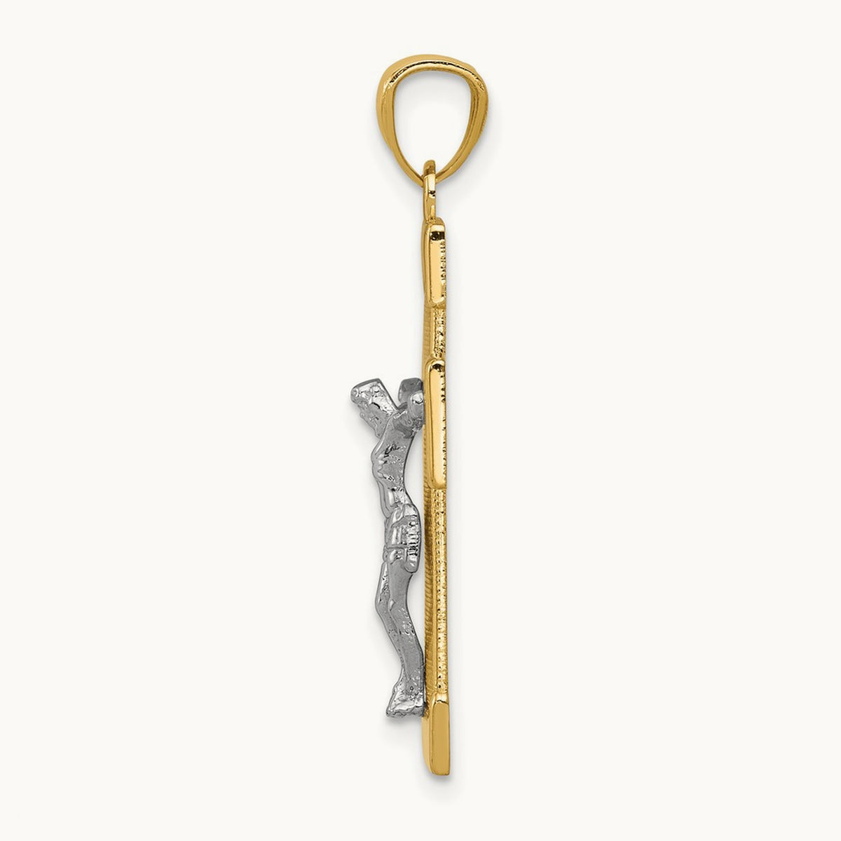 Crucifix Pendant, 14K Two-tone