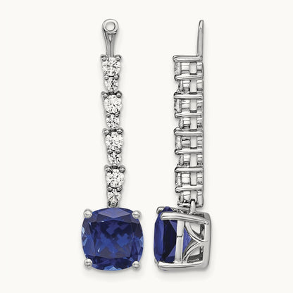 Created Sapphire Earring Jackets, 0.50 ct tw Lab-Grown Diamond