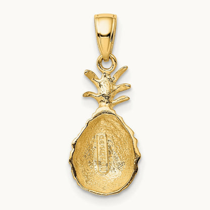 Diamond-cut Pineapple Pendant, 14K