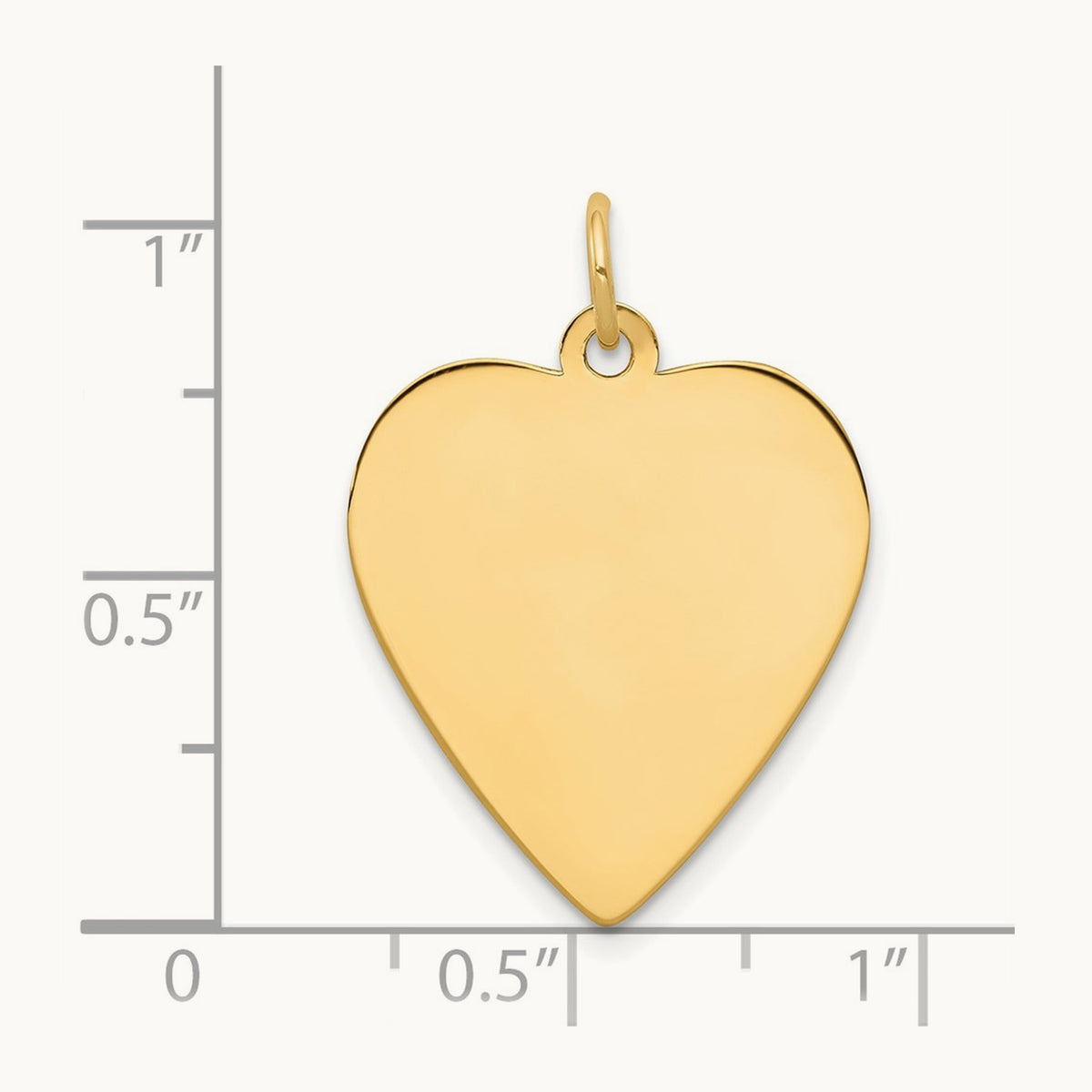 Plain .013 Gauge Engravable Heart Disc Charm — 27mm