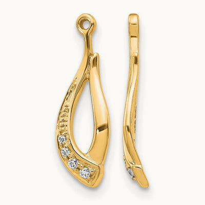 Twisted Teardrop Diamond Earring Jackets, 14K