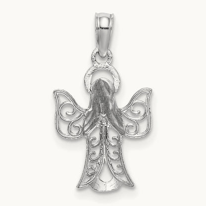 Angel Pendant, 22mm in 14K White Gold
