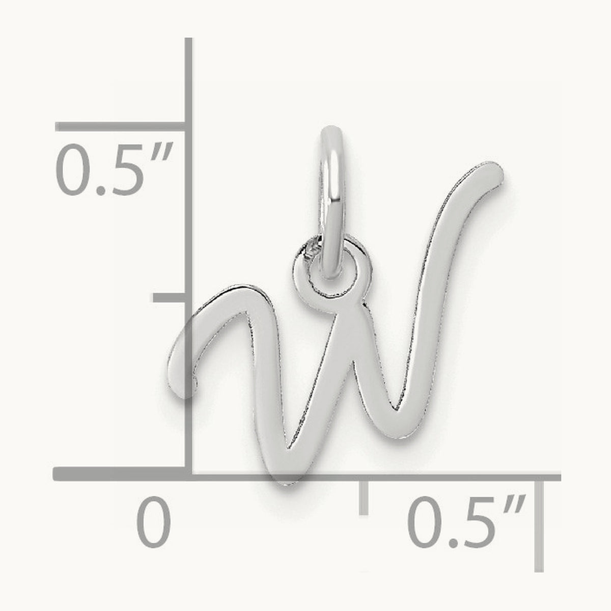 Uppercase Initial Charm — 14K White Gold, W
