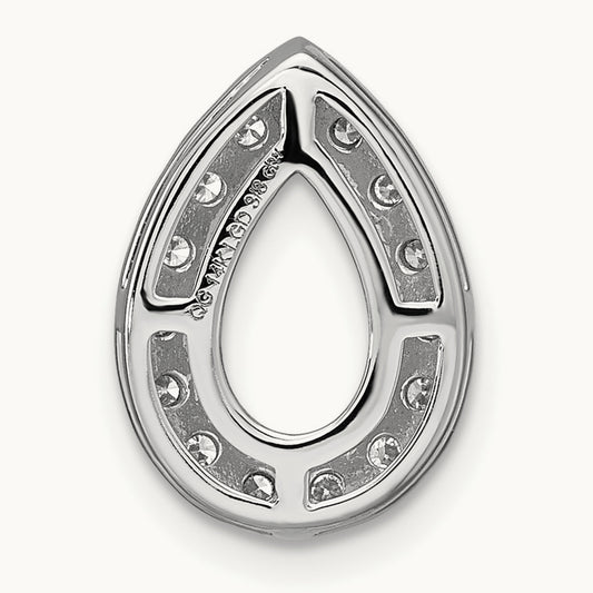 Semi-Mount Pear Halo Chain Slide, 0.25 ct tw Lab-Grown Diamond — 14K Yellow Gold, One Size