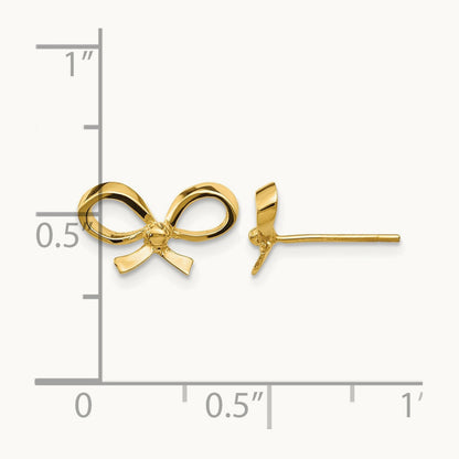 Bow Post Earrings, 14K
