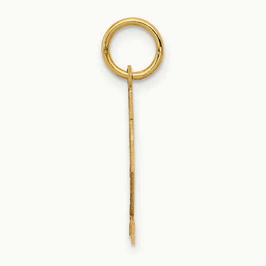 Small Satin Number 22 Charm — 14K Yellow Gold