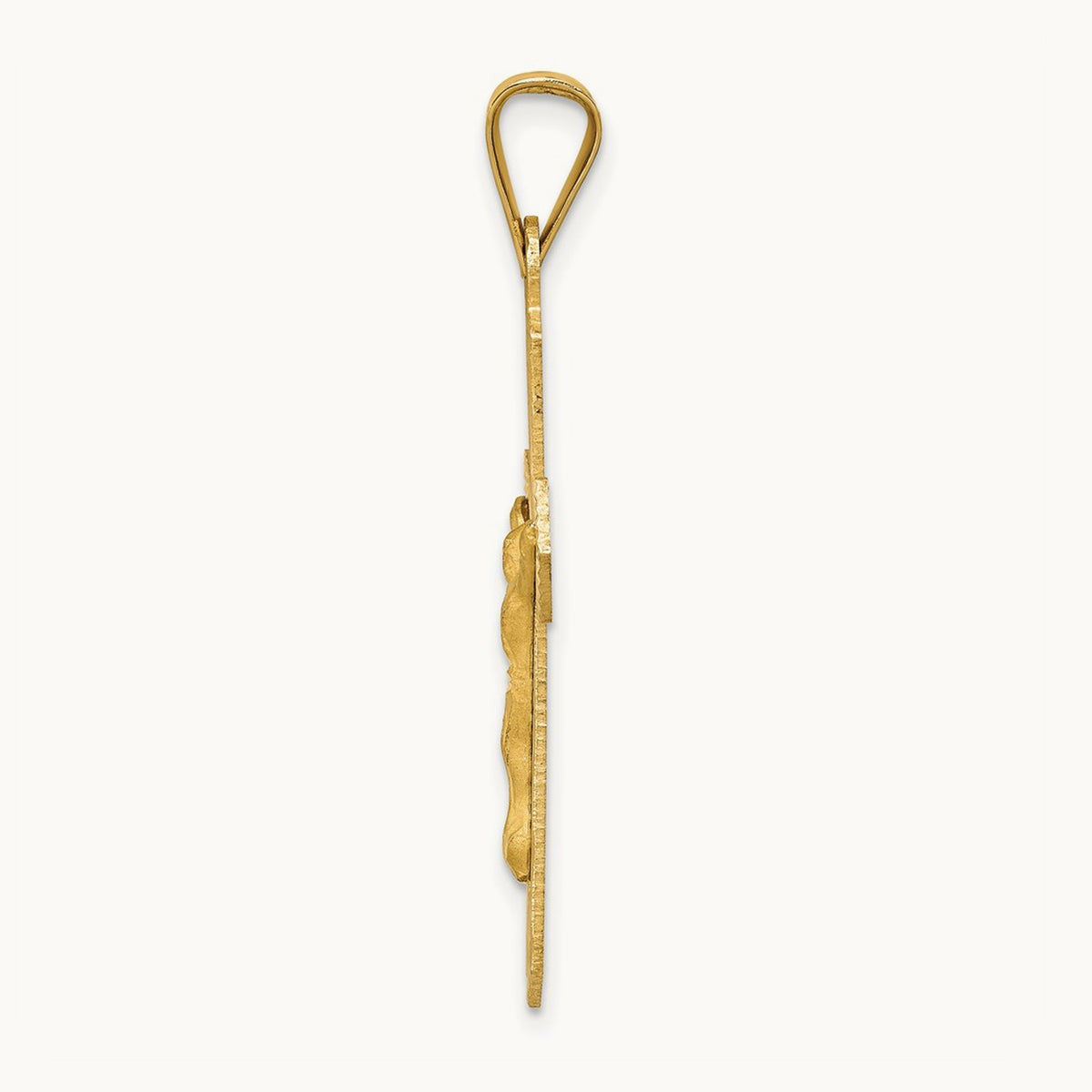 Polished Satin and D/C Crucifix Pendant, 14K