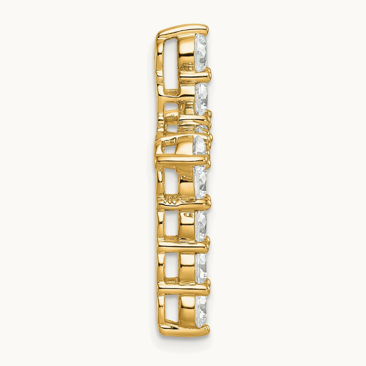 Cross Chain Slide Pendant, 3.00 ct tw Lab-Grown Diamond — 14K Yellow Gold