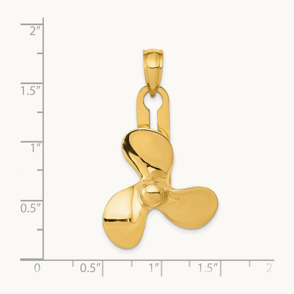 Moveable 3 Blade Propeller Pendant, 14K