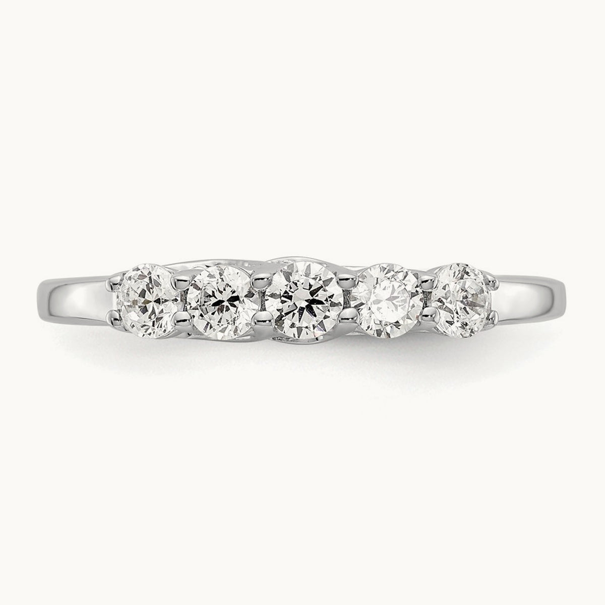 5-Stone Diamond Band, 14K White Gold