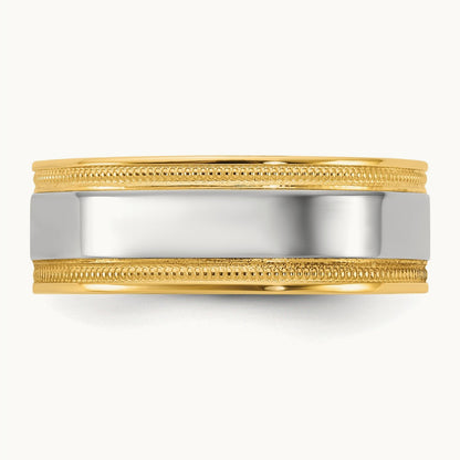 Y/W Milgrain Wedding Band — photo set