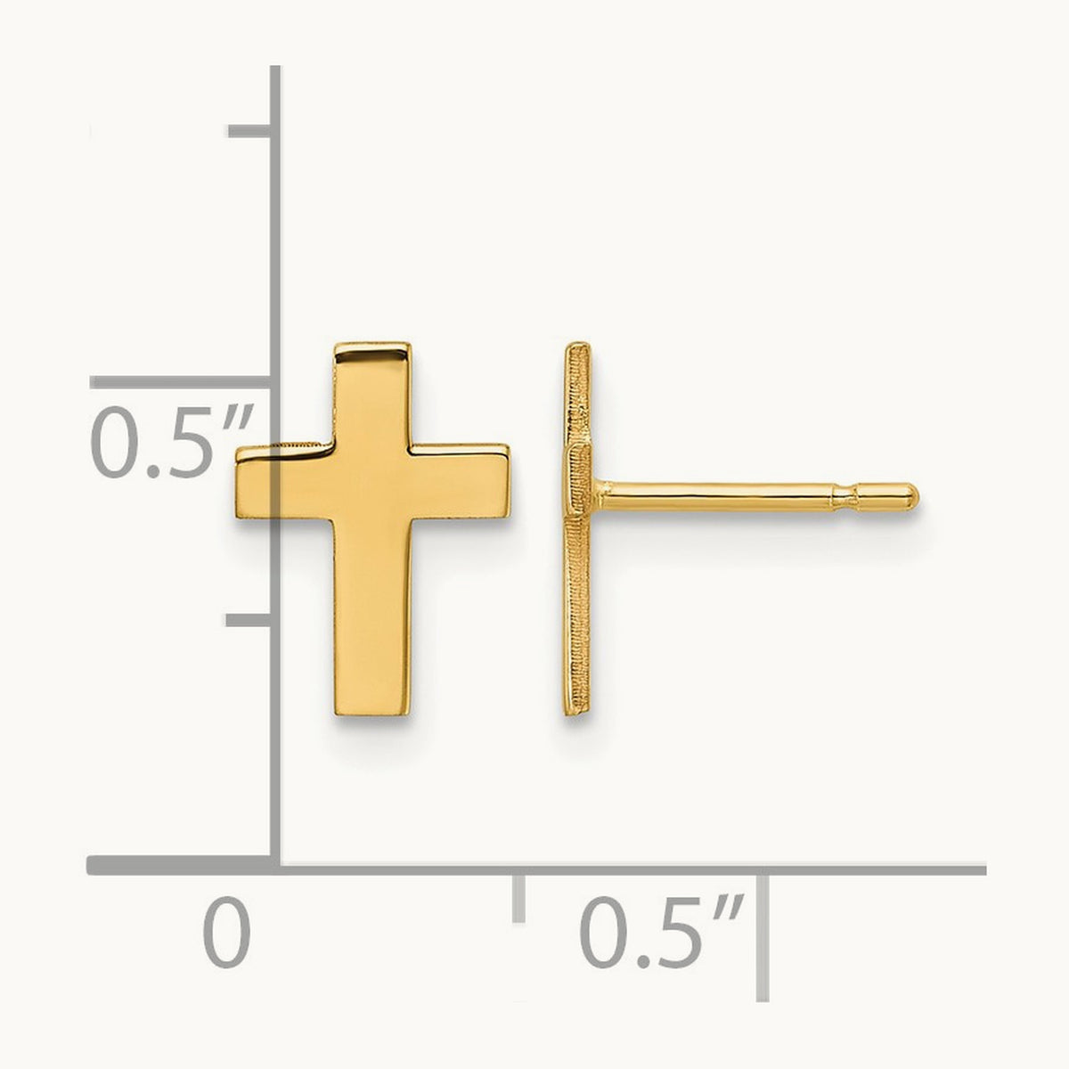 Polished Cross Earrings — 9mm