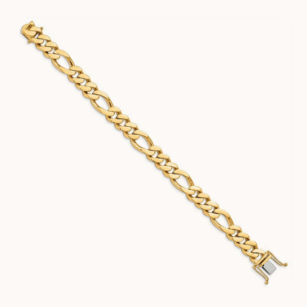 Hand Polished Fancy Link Bracelet, 11.8mm, 14K