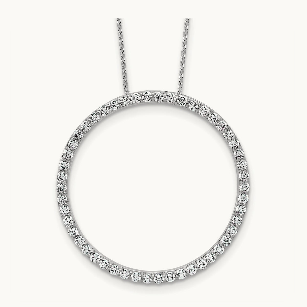 Circle Slide Necklace, 1-3 ct Lab-Grown Diamond — 14K White Gold