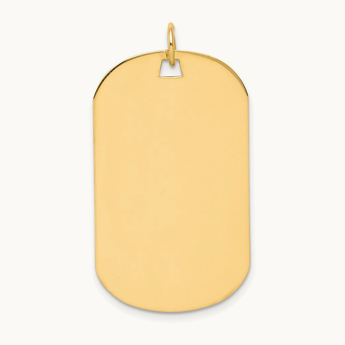 Plain .027 Gauge Engraveable Dog Tag Disc Charm — 14K Yellow Gold, 36mm