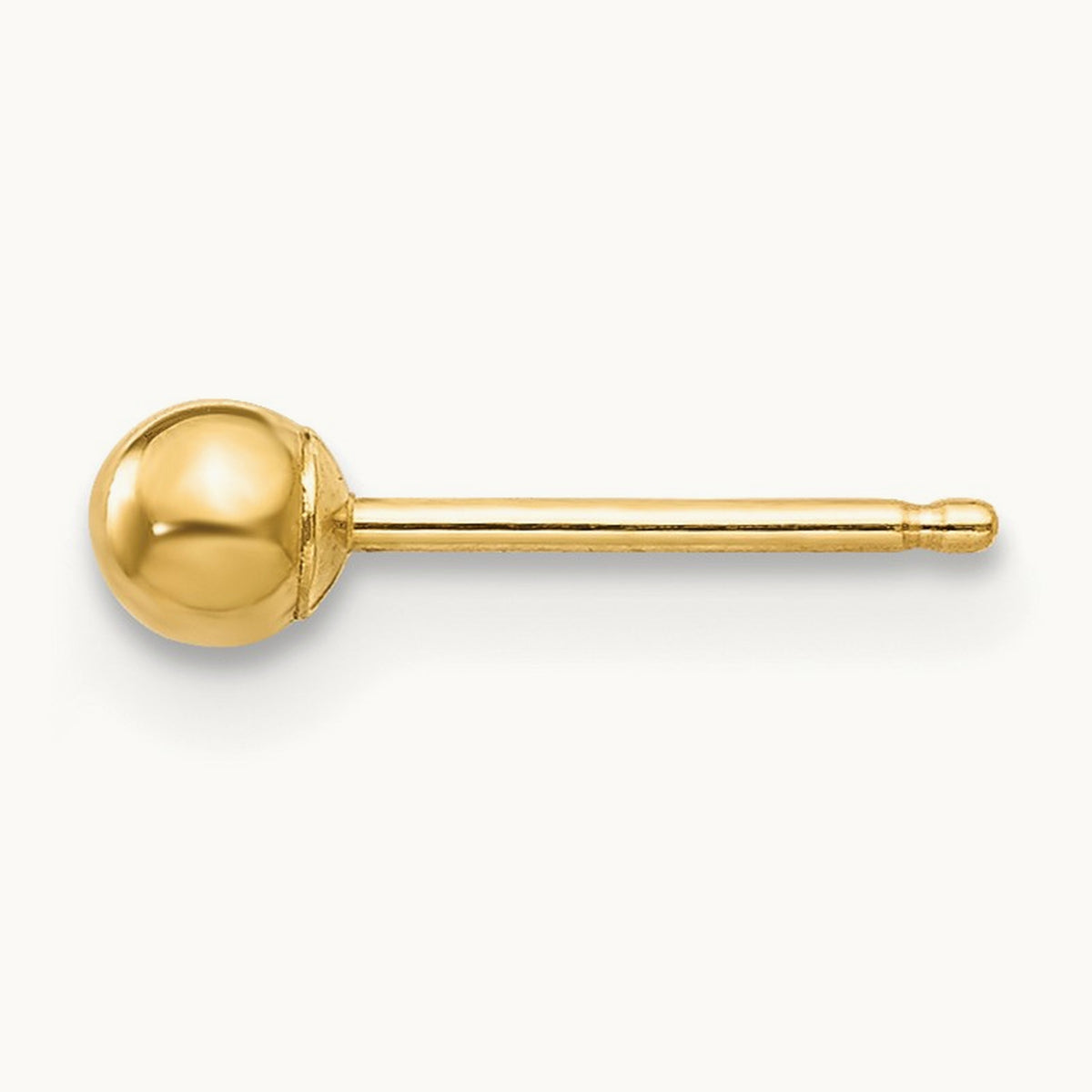 Single Polished Ball Post Earring — 3mm