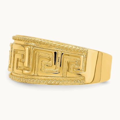 Greek Key Pattern Dome Ring, 14K