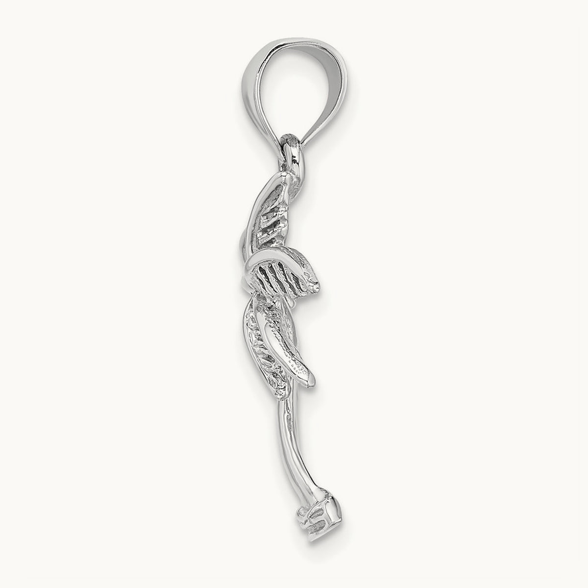 Palm Tree Pendant — 14K White Gold, 19.76mm