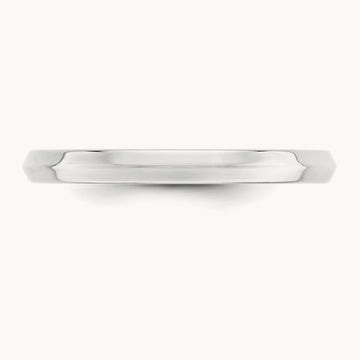 Knife Edge Comfort Fit Band, 2.5mm, 10K White Gold
