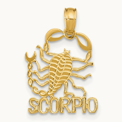 SCORPIO Zodiac Charm, 14K