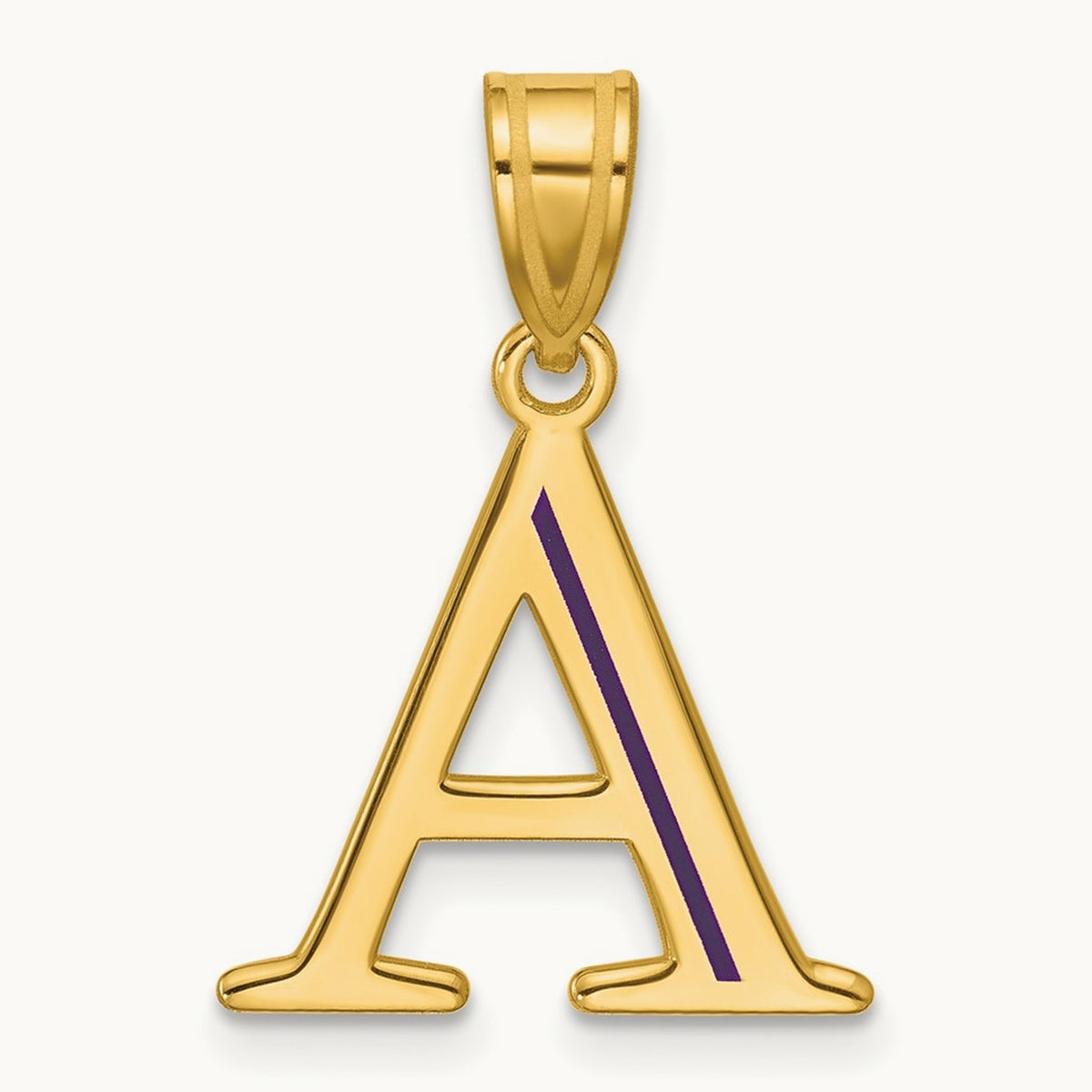 Line Epoxy Initial Pendant, 14K Yellow Gold