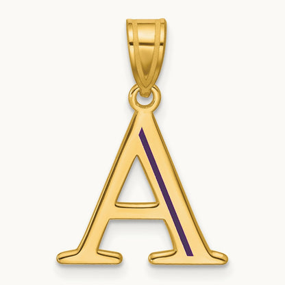 Line Epoxy Initial Pendant, 14K Yellow Gold
