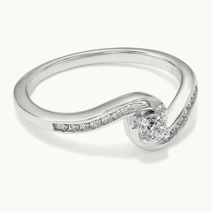 Diamond Complete Engagement Ring, 10K White Gold