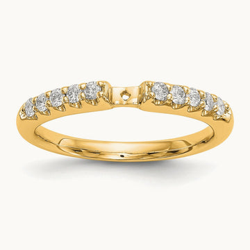 Semi-Mount Peg Engagement Ring, 0.25 ct tw Lab-Grown Diamond — 14K Yellow Gold