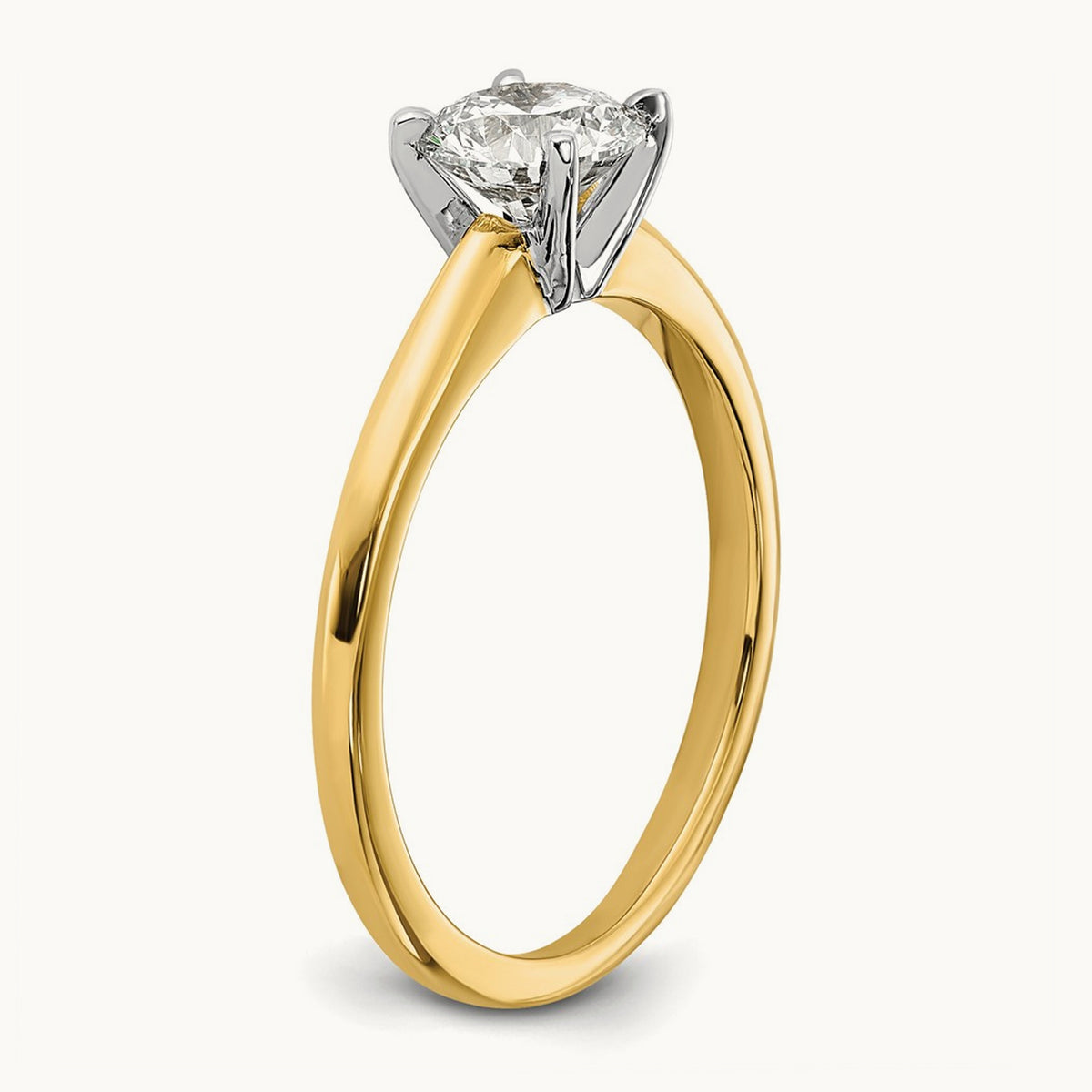 Round Solitaire Engagement Ring, 0.25-5.00 ct tw Lab-Grown Diamond — 3/4 ct, 14K Two-Tone