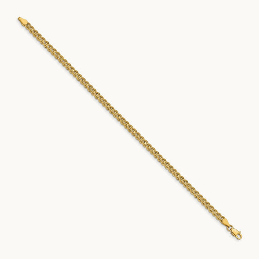 Double Strand Rope Bracelet, 3.75mm, 14K