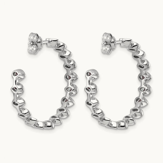 Post East/West Pear Hoop Earrings, 2.25-2.50 ct tw Lab-Grown Diamond