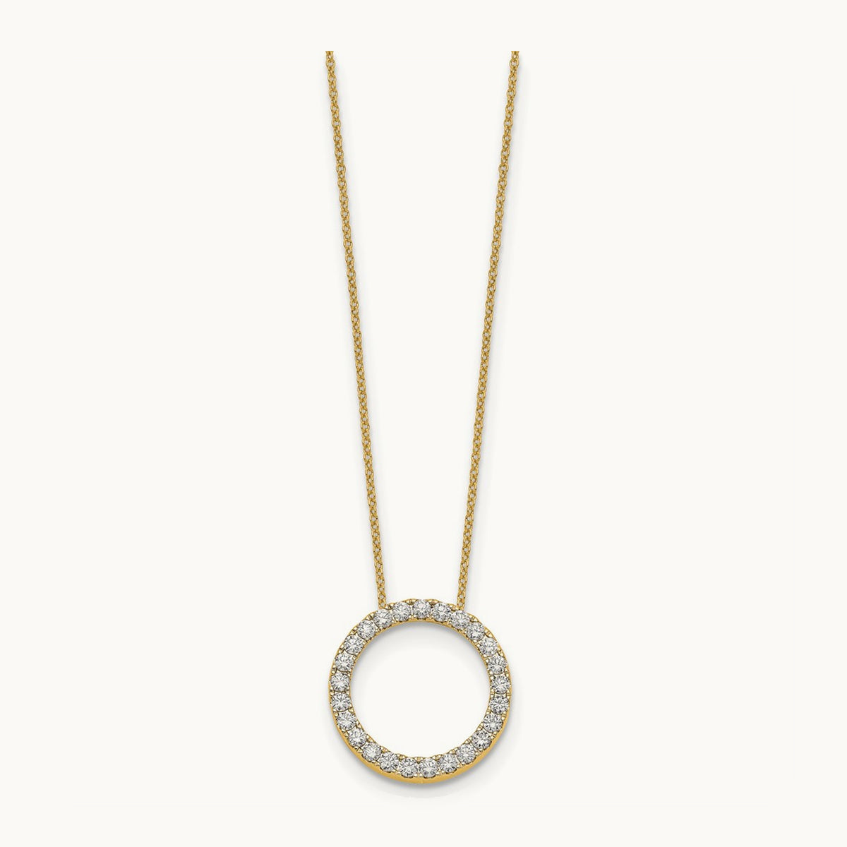 Diamond Circle 18 inch Necklace — 14K Yellow Gold, 1 ct