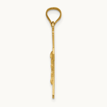 Polished Satin and D/C Crucifix Pendant, 14K