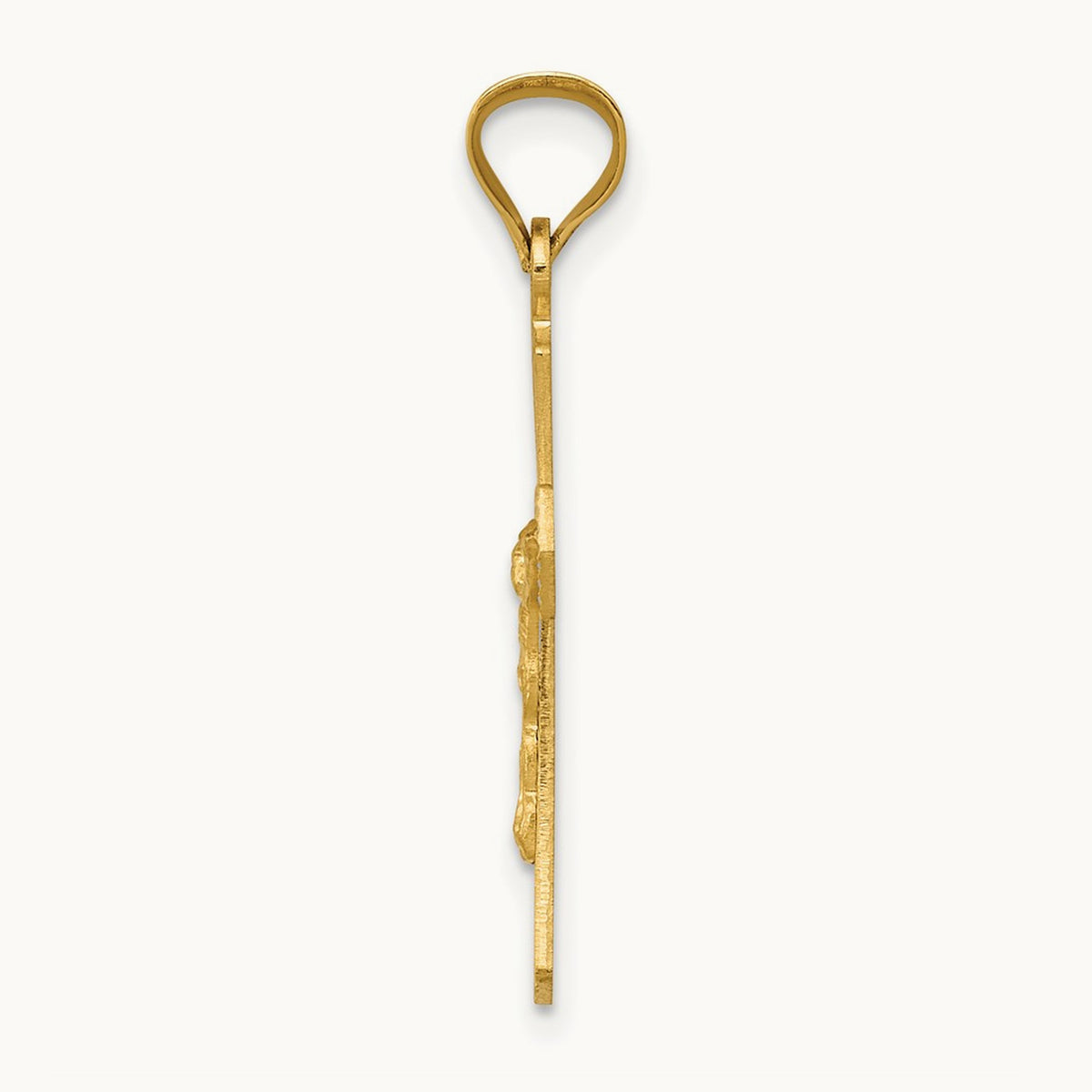 Polished Satin and D/C Crucifix Pendant, 14K