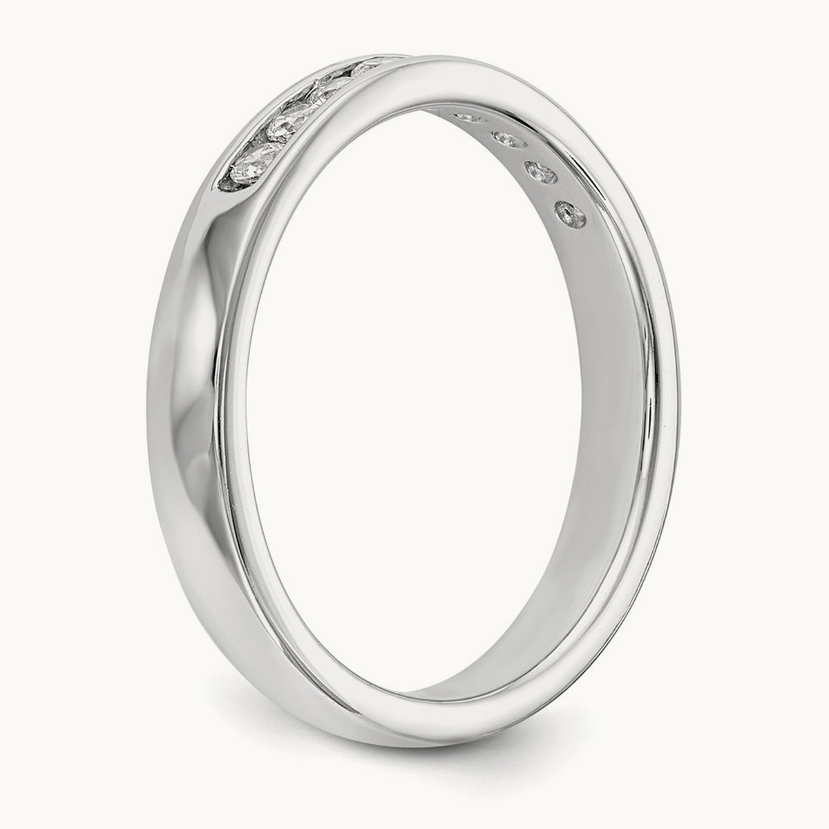 9- Stone Closed Channel Band Mounting, 2mm, 14K White Gold