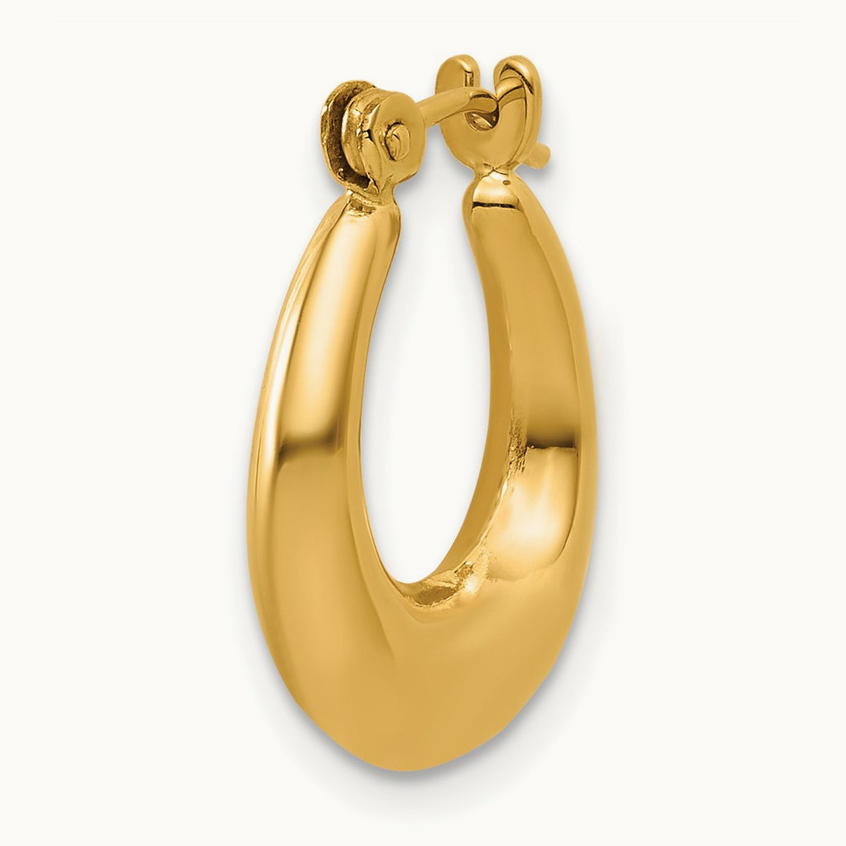 Single 14k Polished Oval Hollow Hoop Earring