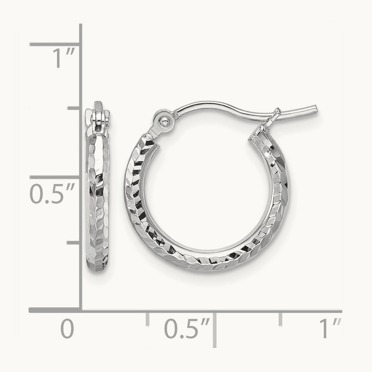Diamond-cut Round Tube Hoop Earrings, 2mm — Leslie's