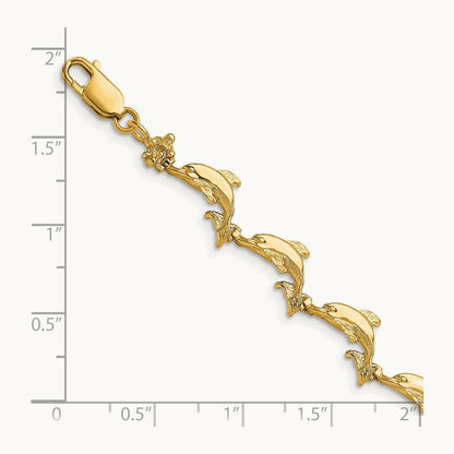 Dolphin Bracelet, 14K