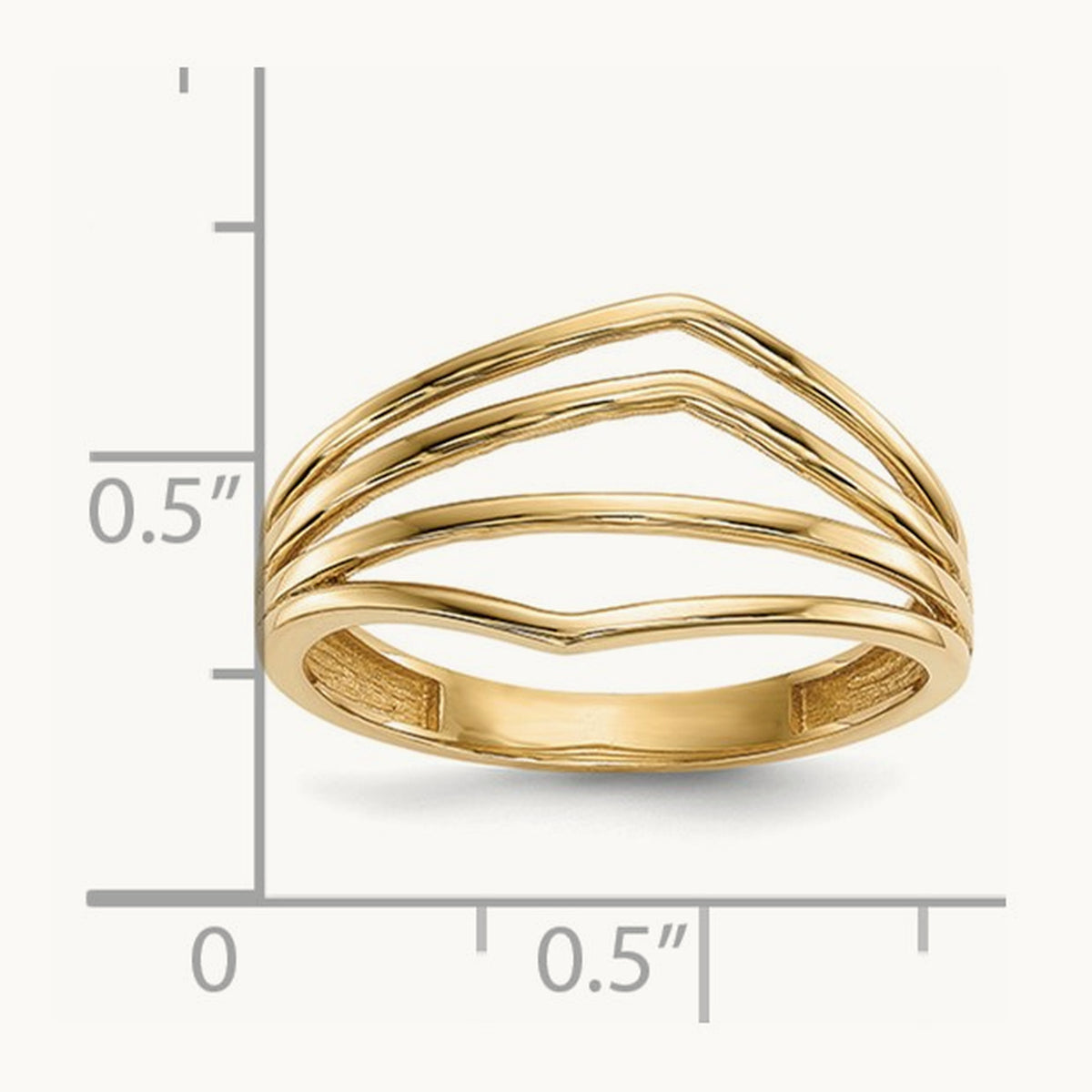 Polished 4-Bar Ring — 14K Yellow Gold