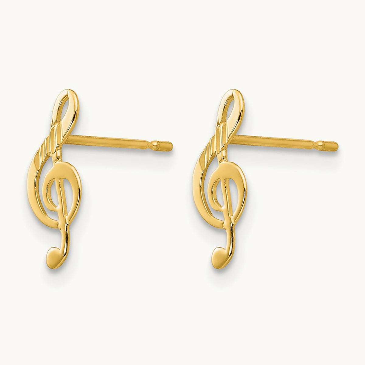 Madi K D/C Music Note Post Earrings, 14K