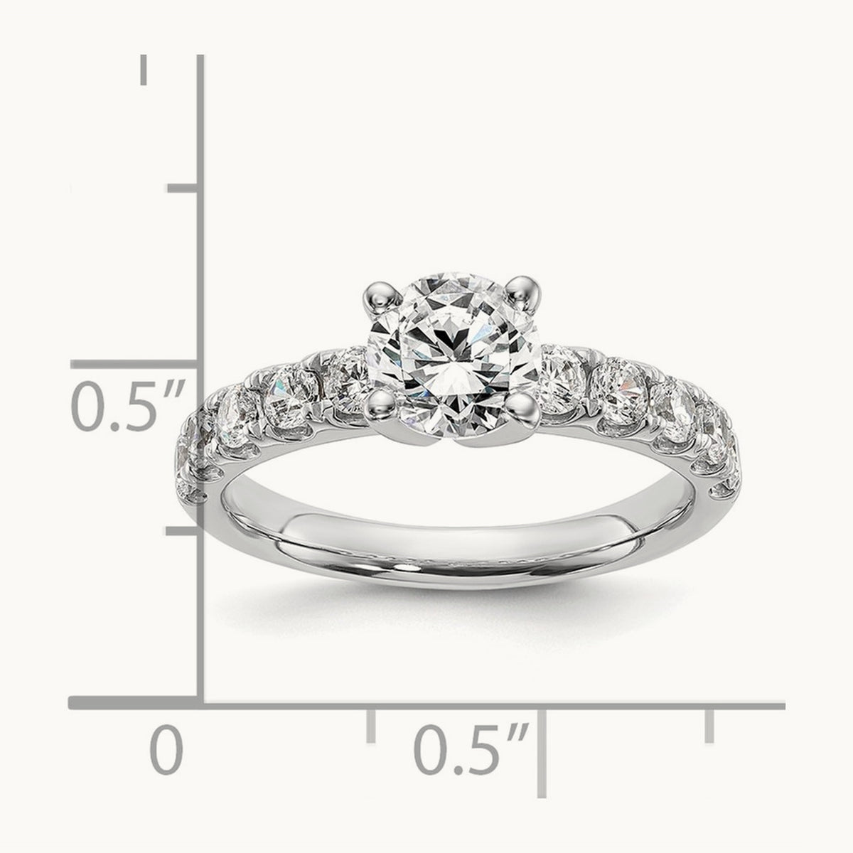 Round Engagement Ring — 1 5/8 ct, 7