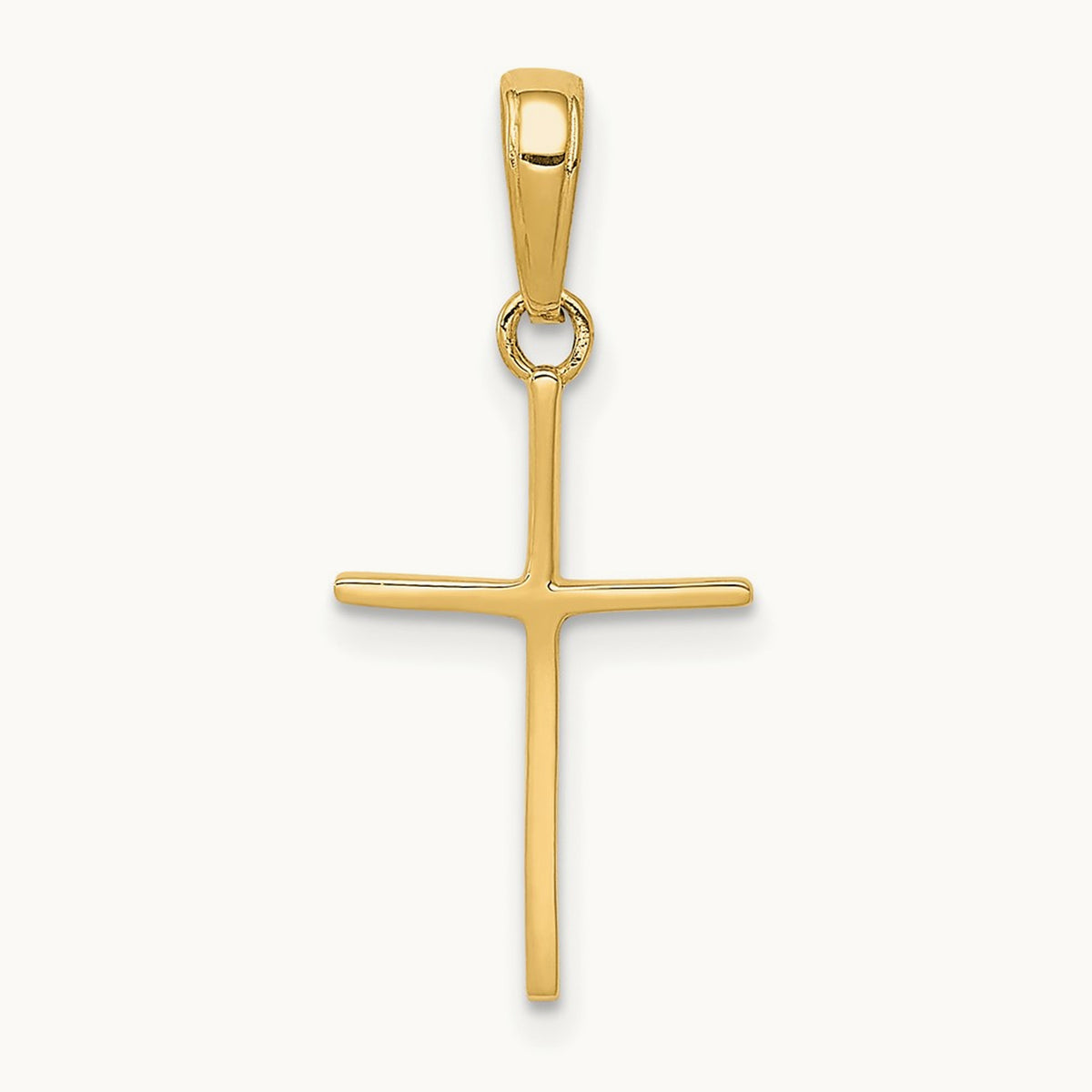 Polished Cross Pendant — 14K Yellow Gold