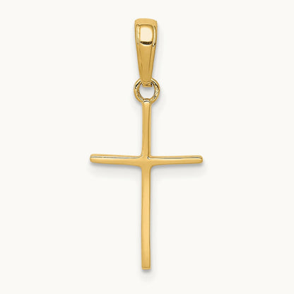 Polished Cross Pendant — 14K Yellow Gold