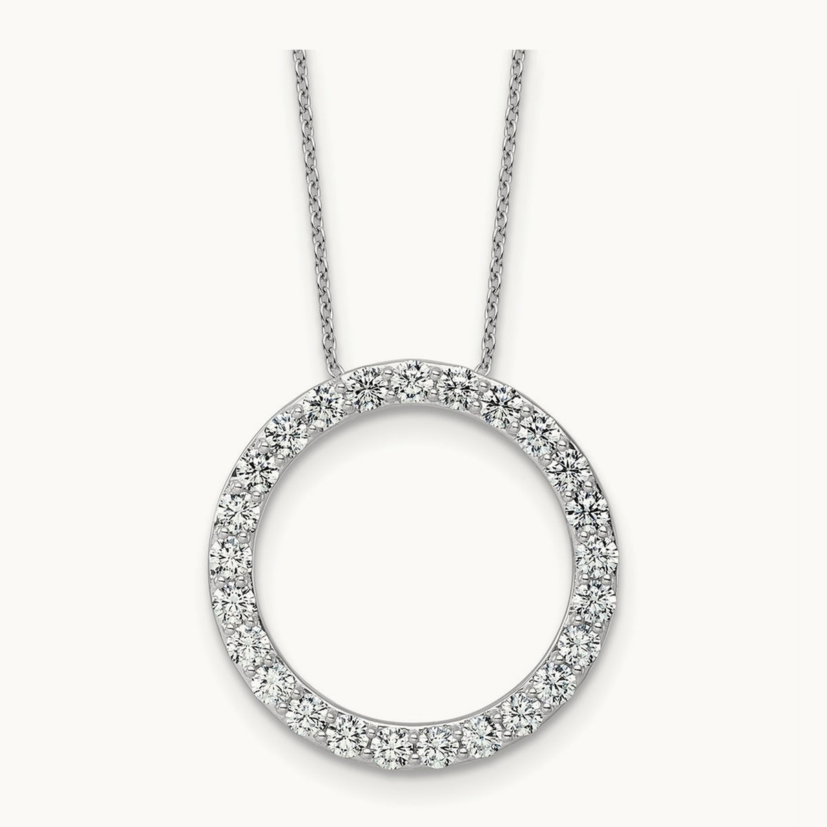 Circle Slide Necklace, 1-3 ct Lab-Grown Diamond — 14K White Gold
