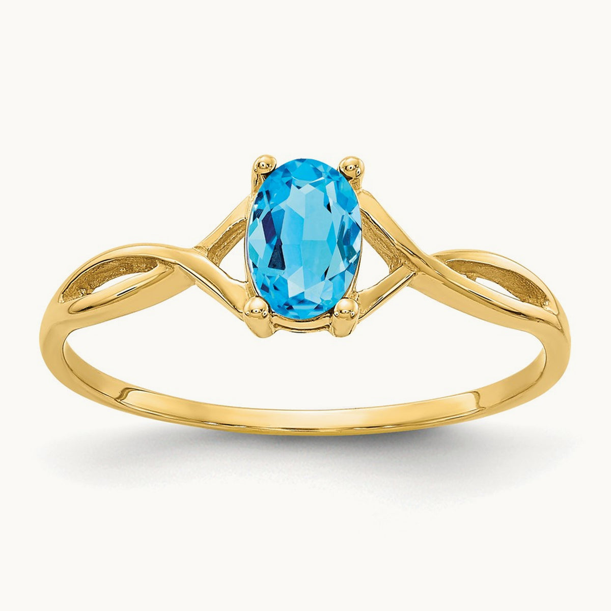 Blue Topaz Birthstone Ring, 14K