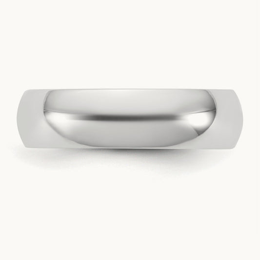Half Round Band — 10K White Gold