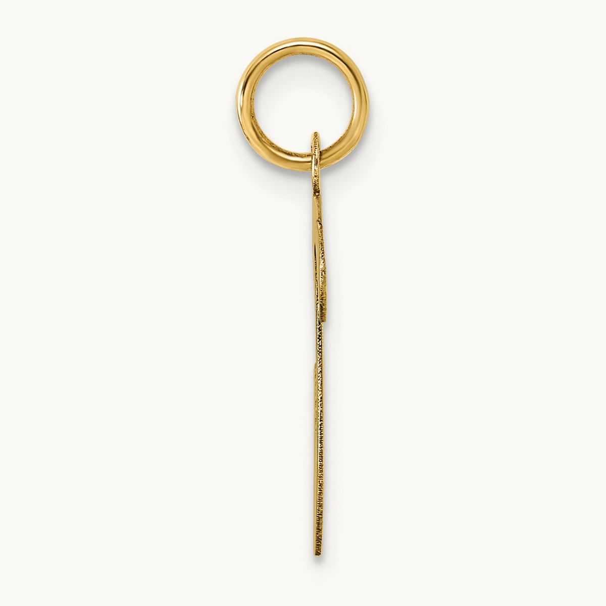 Large Script Initial Charm — 14K Yellow Gold, V