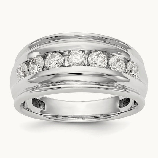 7 Stone Men's Ring — 1 ct, VS/SI (Great), 10