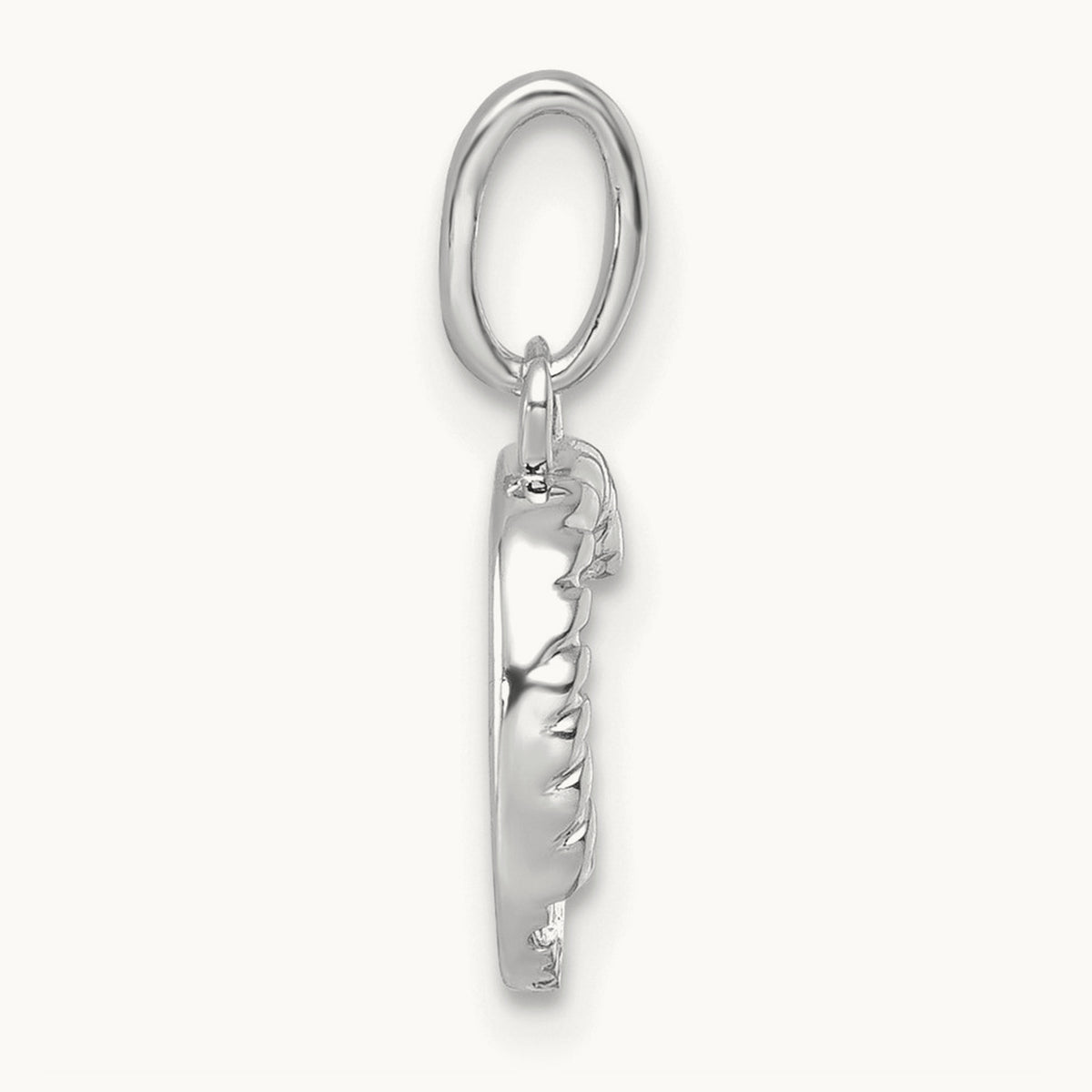 Twisted with Diamond Charm — 14K White Gold, C