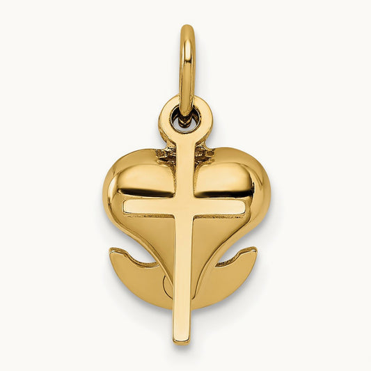 3D Faith, Hope And Charity Charm, 14K